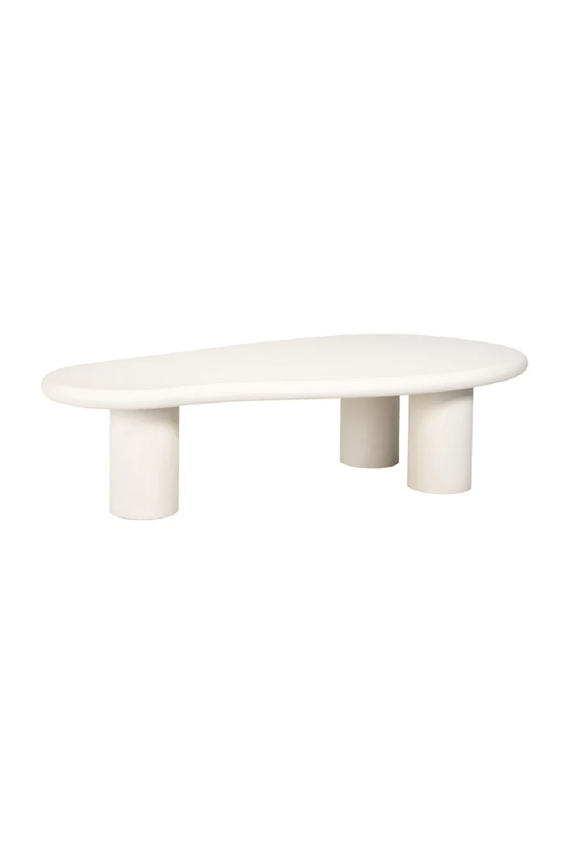 White Organic-Shaped Coffee Table | OROA Bloomstone | Woodfurniture.com