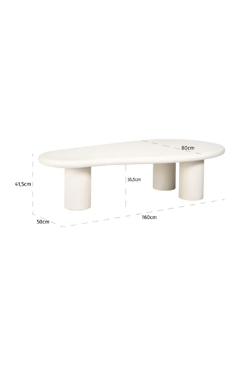 White Organic-Shaped Coffee Table | OROA Bloomstone | Woodfurniture.com