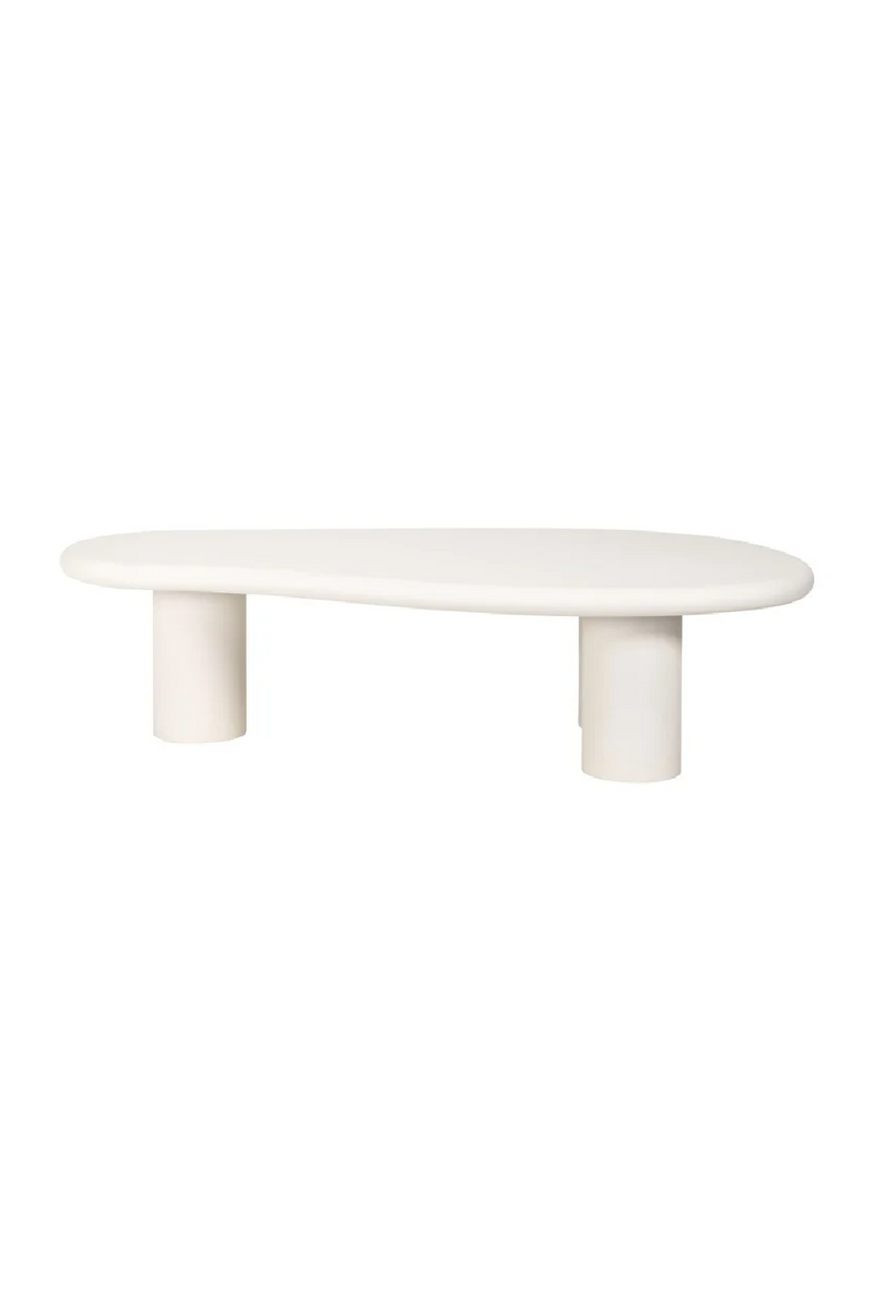 White Organic-Shaped Coffee Table | OROA Bloomstone | Woodfurniture.com