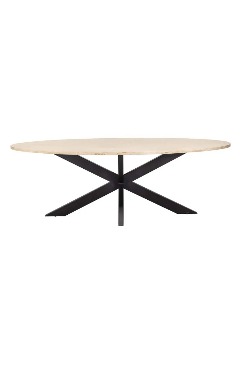 Oval Travertine Dining Table | OROA Avalon | Woodfurniture.com