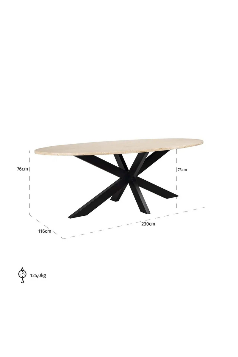 Oval Travertine Dining Table | OROA Avalon | Woodfurniture.com