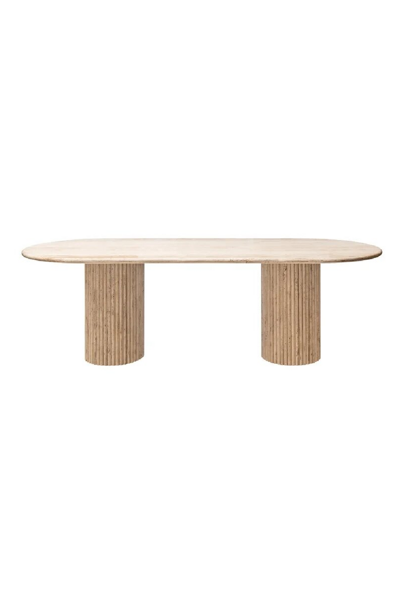 Oval Travertine Modern Dining Table | OROA La Cantera | Woodfurniture.com