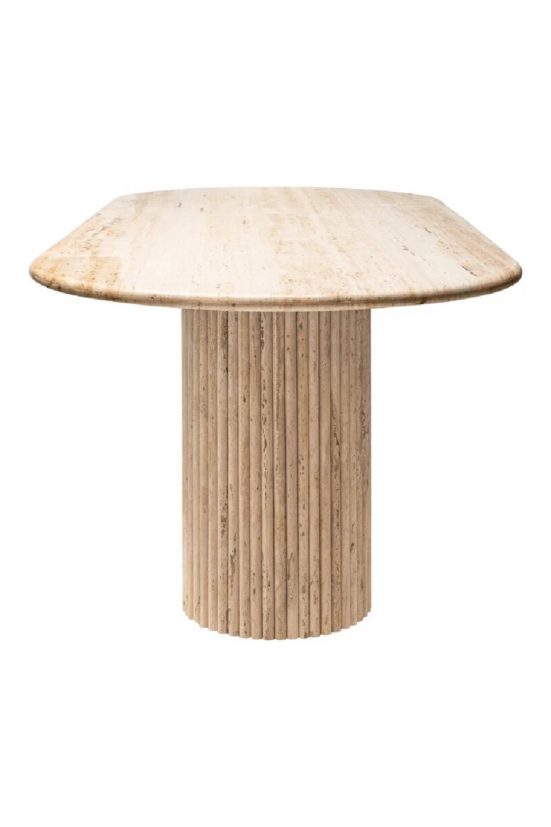 Oval Travertine Modern Dining Table | OROA La Cantera | Woodfurniture.com