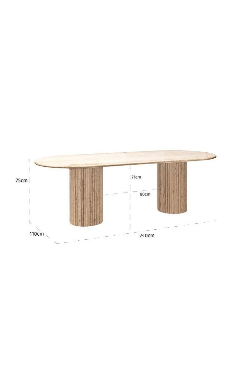 Oval Travertine Modern Dining Table | OROA La Cantera | Woodfurniture.com