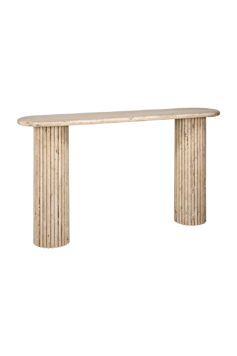 Oval Travertine Console Table | OROA La Cantera | Woodfurniture.com