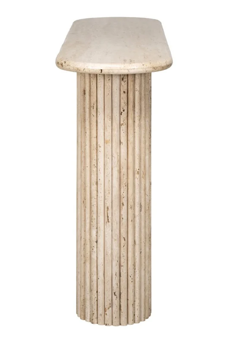 Oval Travertine Console Table | OROA La Cantera | Woodfurniture.com