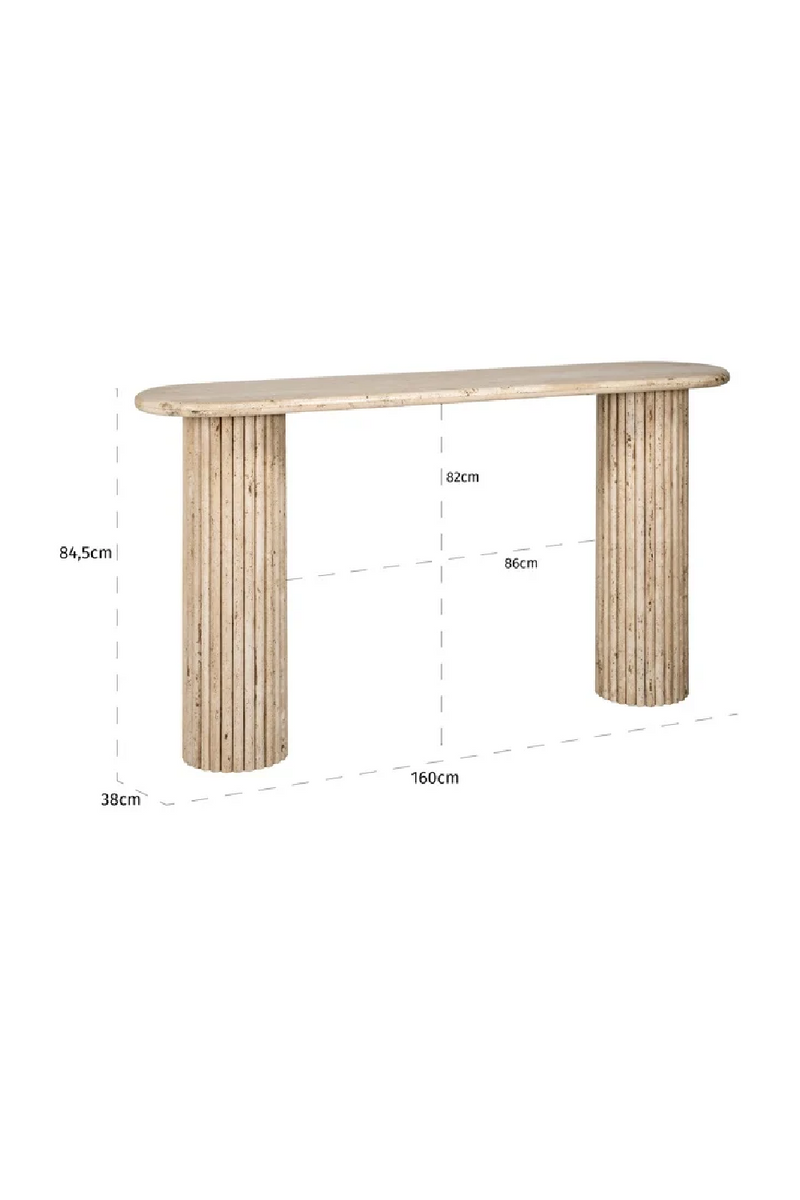 Oval Travertine Console Table | OROA La Cantera | Woodfurniture.com