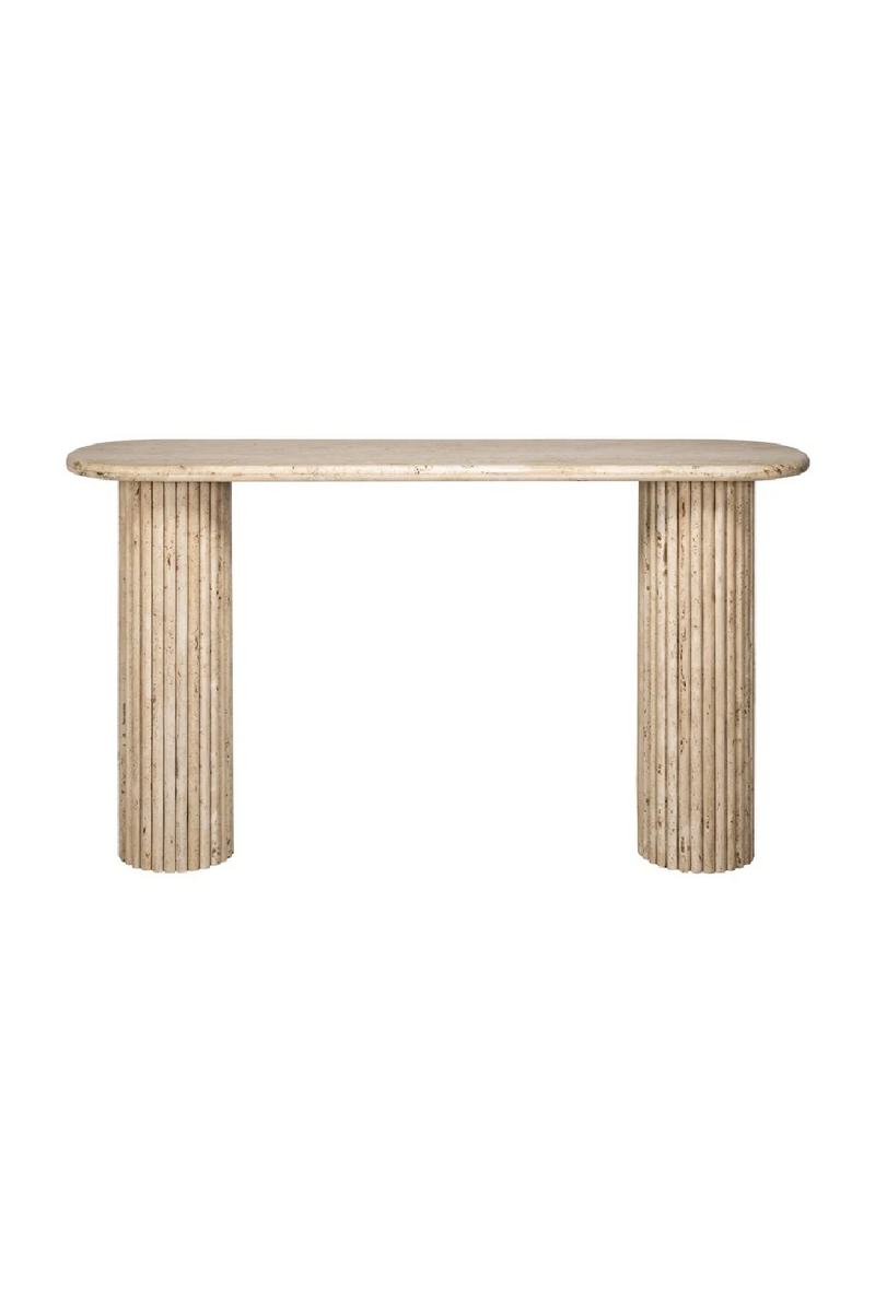 Oval Travertine Console Table | OROA La Cantera | Woodfurniture.com