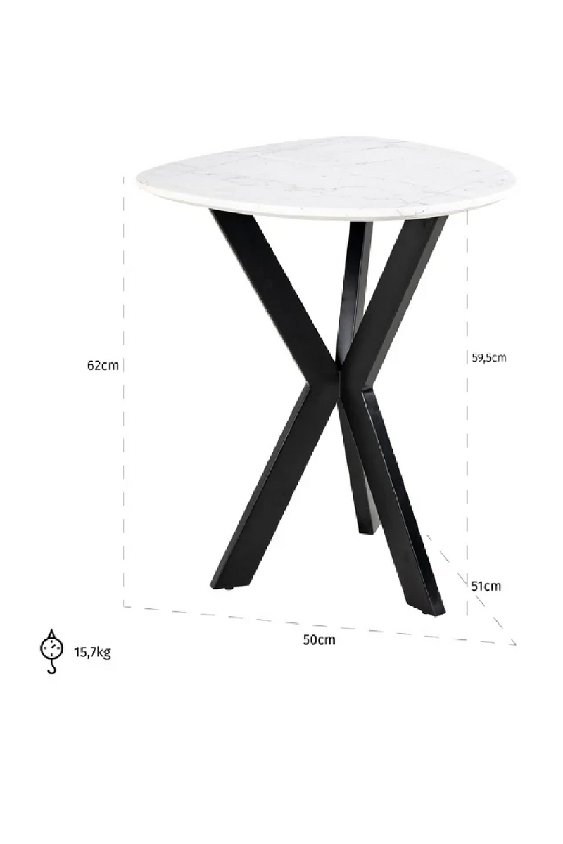 White Marble Side Table | OROA Trocadero | Woodfurniture.com