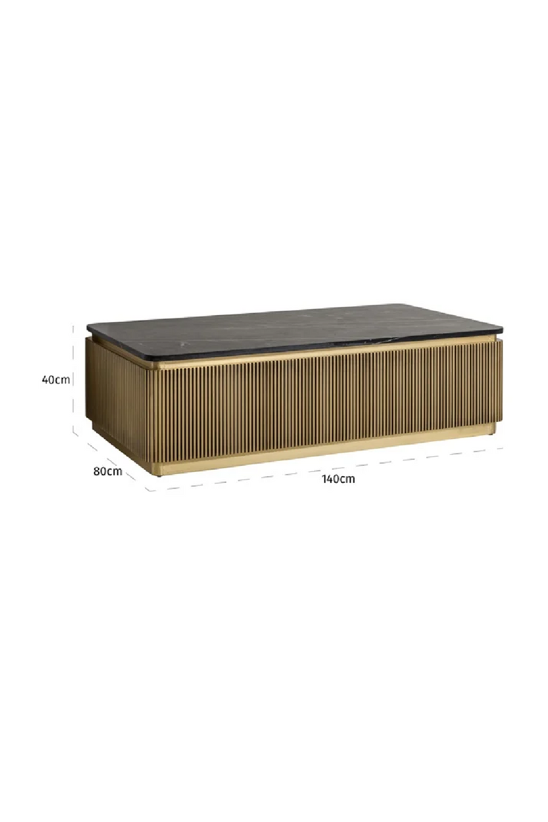 Gold Rectangular Coffee Table | OROA Ironville | Woodfurniture.com