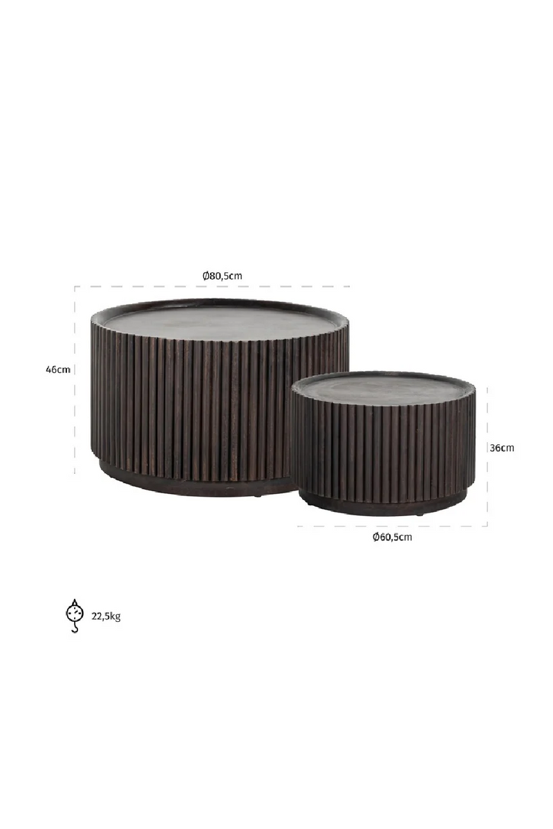 Round Wooden Coffee Table Set (2) | OROA Vici | Woodfurniture.com