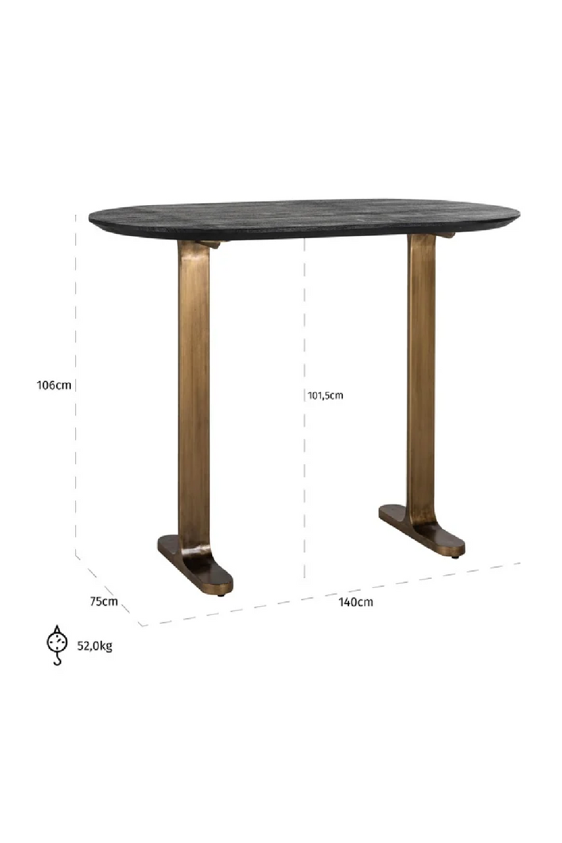 Oval Mango Wood Bar Table | OROA Revelin | Woodfurniture.com