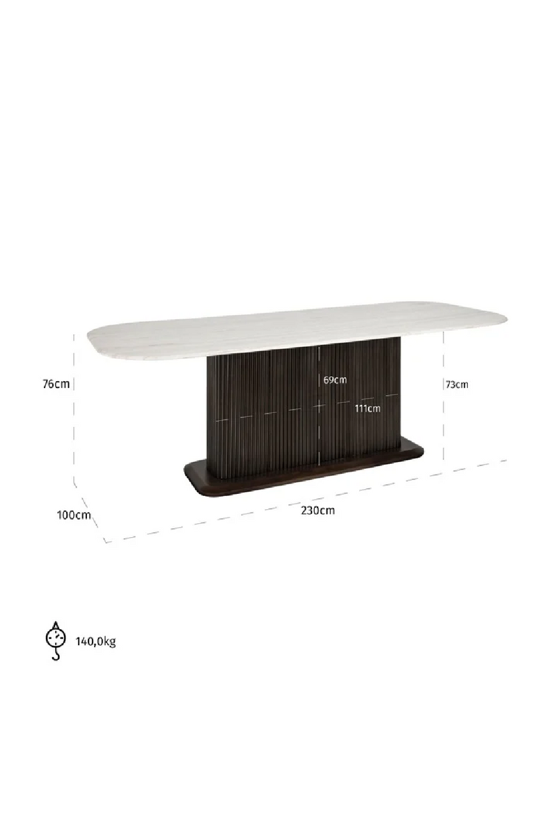 White Marble Rectangular Dining Table | OROA Mayfield | Woodfurniture.com