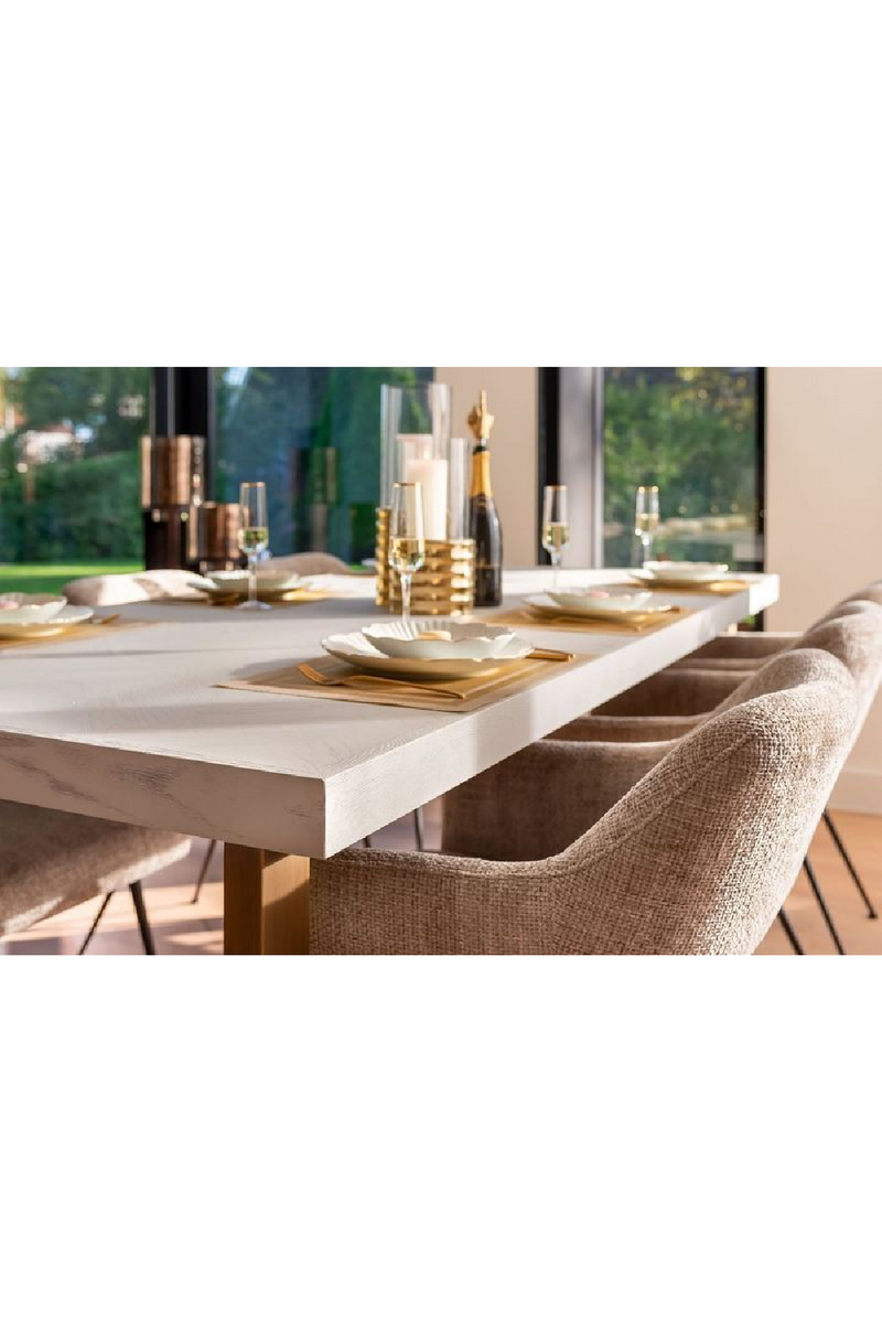 Cream Oak Dining Table | OROA Whitebone | Woodfurniture.com