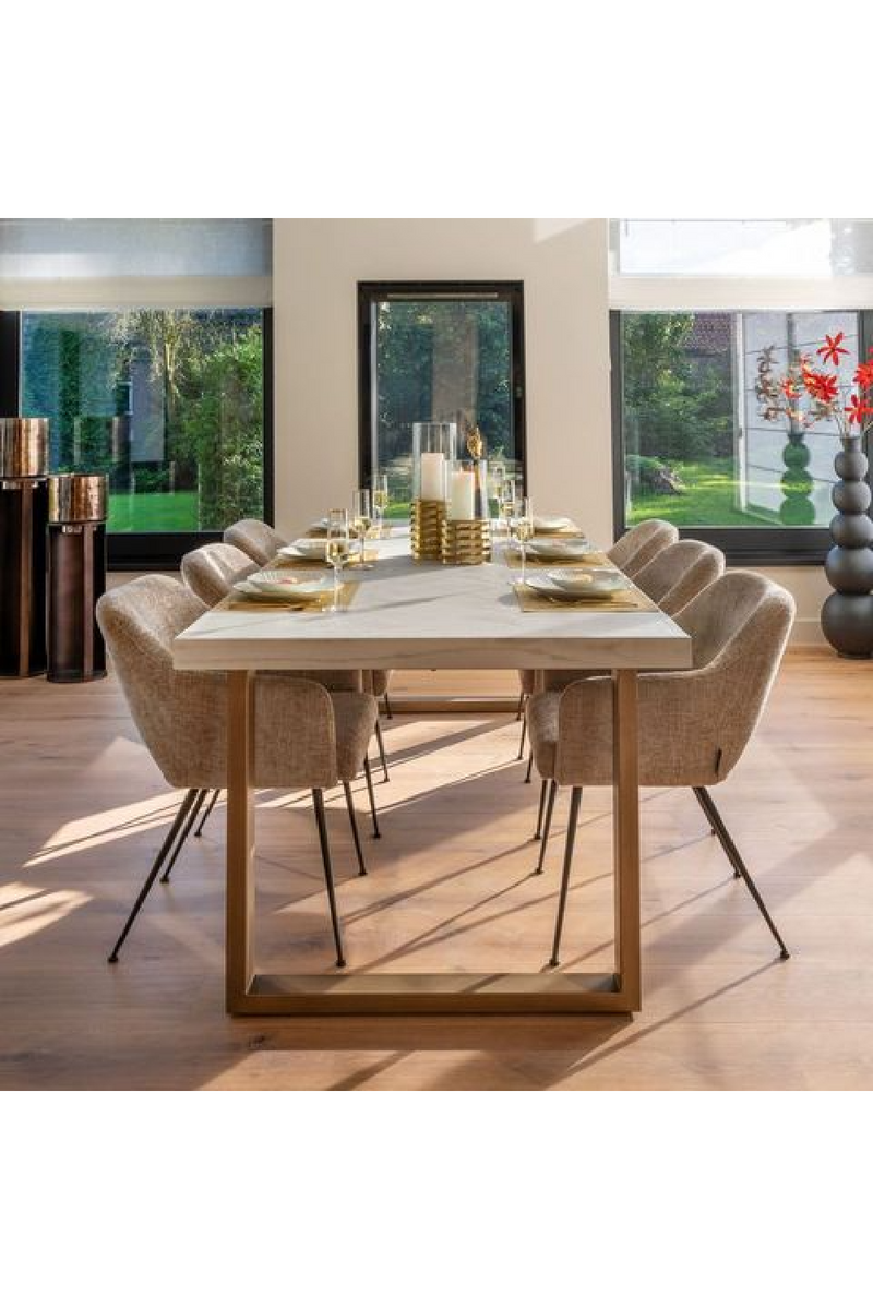 Cream Oak Dining Table | OROA Whitebone | Woodfurniture.com