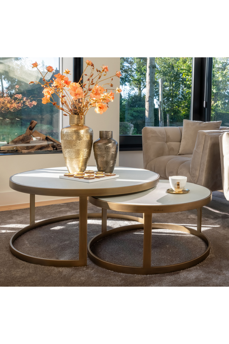 Round Nesting Coffee Table | OROA Whitebone | Woodfurniture.com