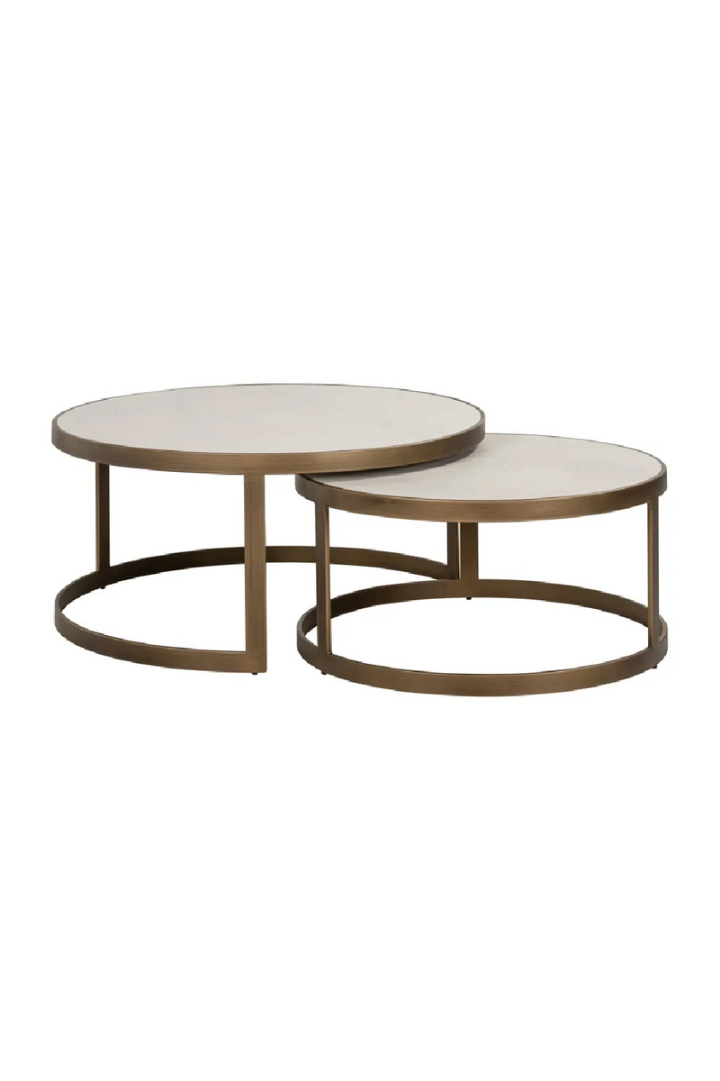 Round Nesting Coffee Table | OROA Whitebone | Woodfurniture.com