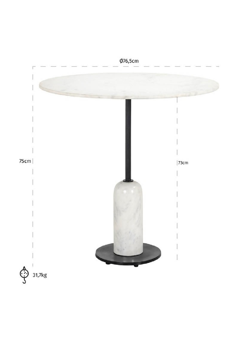 White Marble Pedestal Dining Table | OROA Jagger | Woodfurniture.com