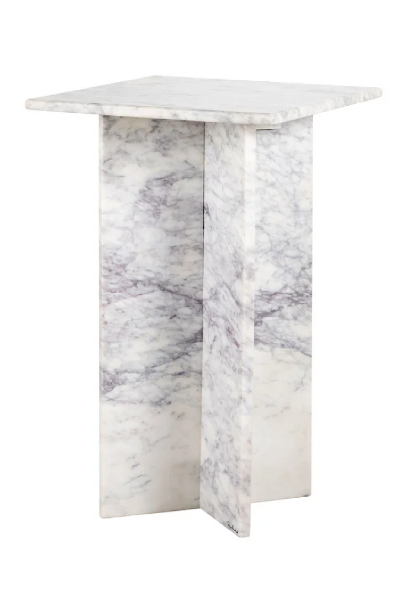 White Marble Square Side Table | OROA Holmes | Woodfurniture.com