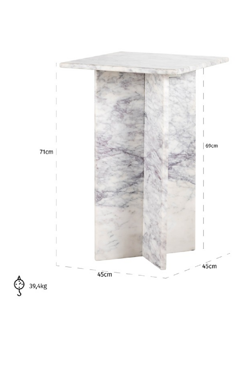 White Marble Square Side Table | OROA Holmes | Woodfurniture.com