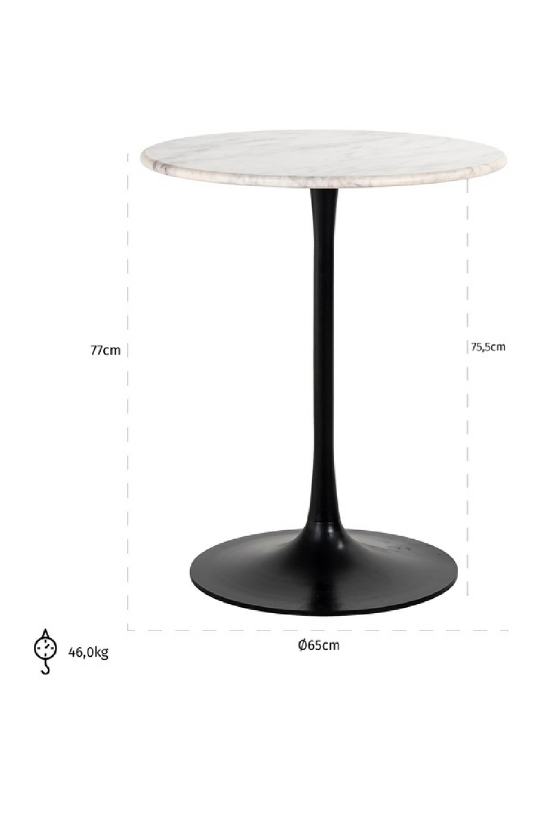 Marble Pedestal Bistro Table | OROA Carlten | Woodfurniture.com