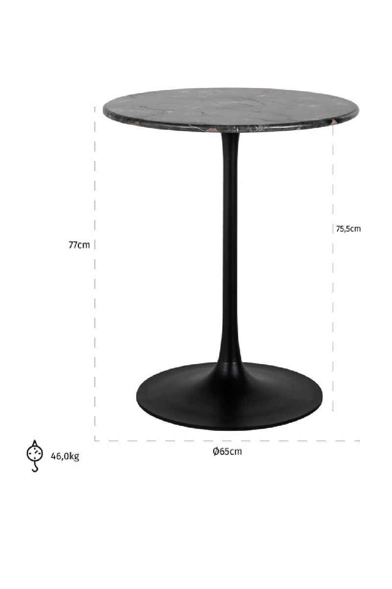 Marble Pedestal Bistro Table | OROA Carlten | Woodfurniture.com