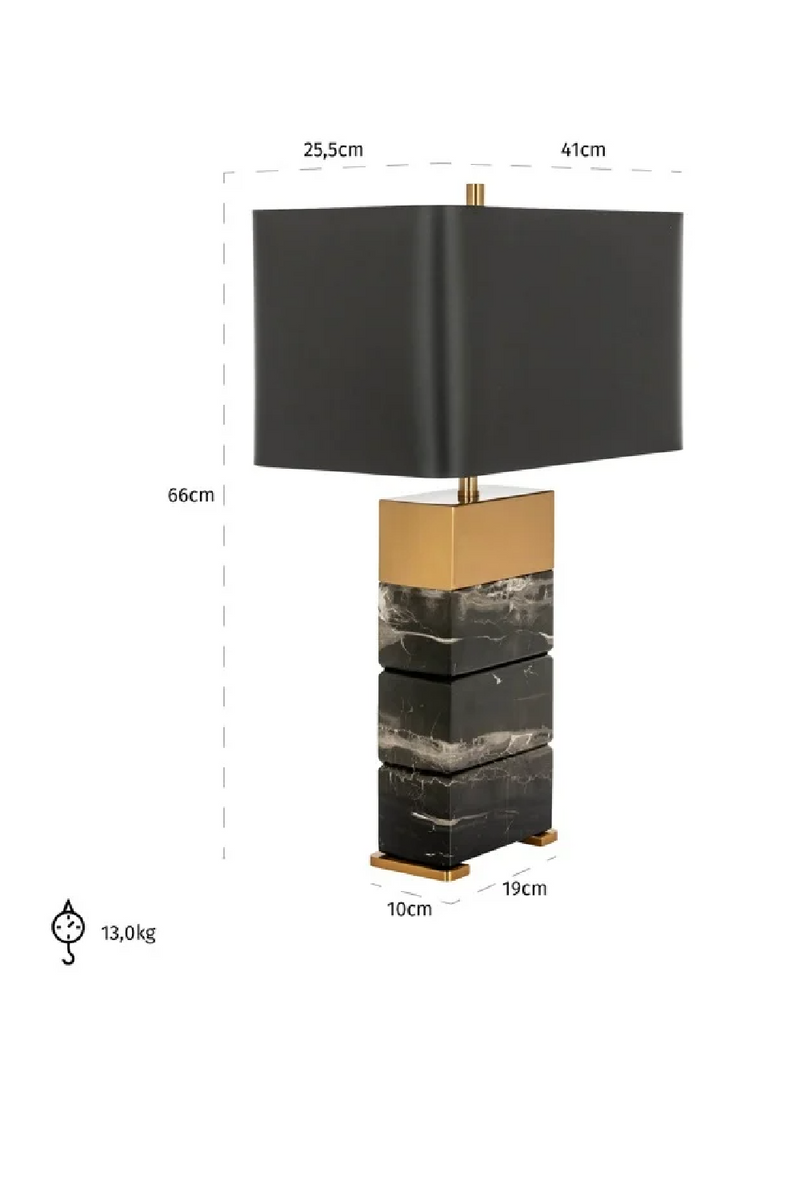 Black Marble Table Lamp | OROA Serena | Woodfurniture.com