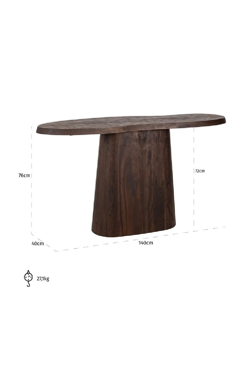 Wooden Organic-Shaped Console | OROA Odile | Woodfurniture.com