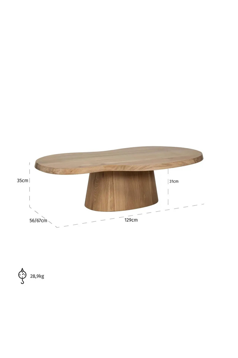 Natural Oak Organic Coffee Table | OROA Riva | Woodfurniture.com