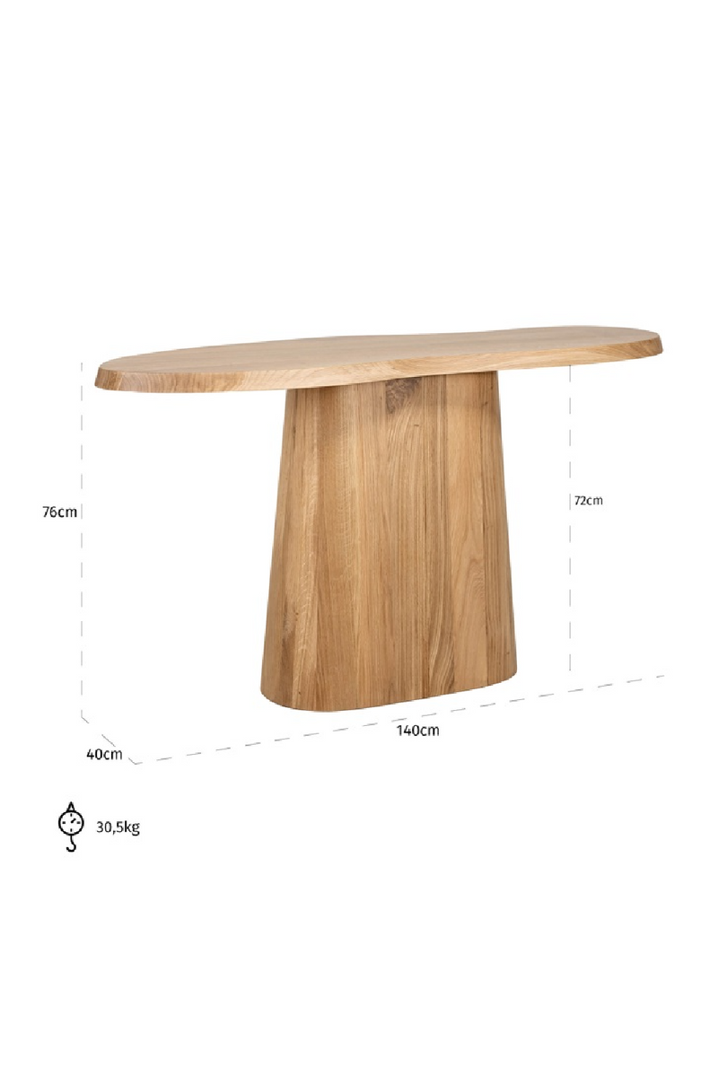 Oak Organic-Shaped Console | OROA Riva | Woodfurniture.com