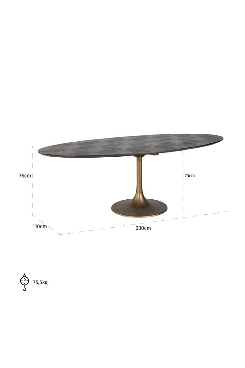 Oval Pedestal Dining Table | OROA Luxor | Woodfurniture.com