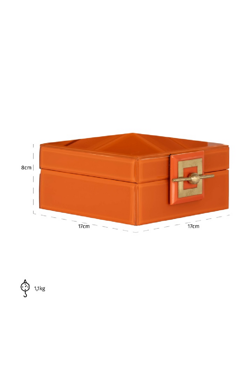 Orange Glass Jewelry Box | OROA Bodine | Woodfurniture.com