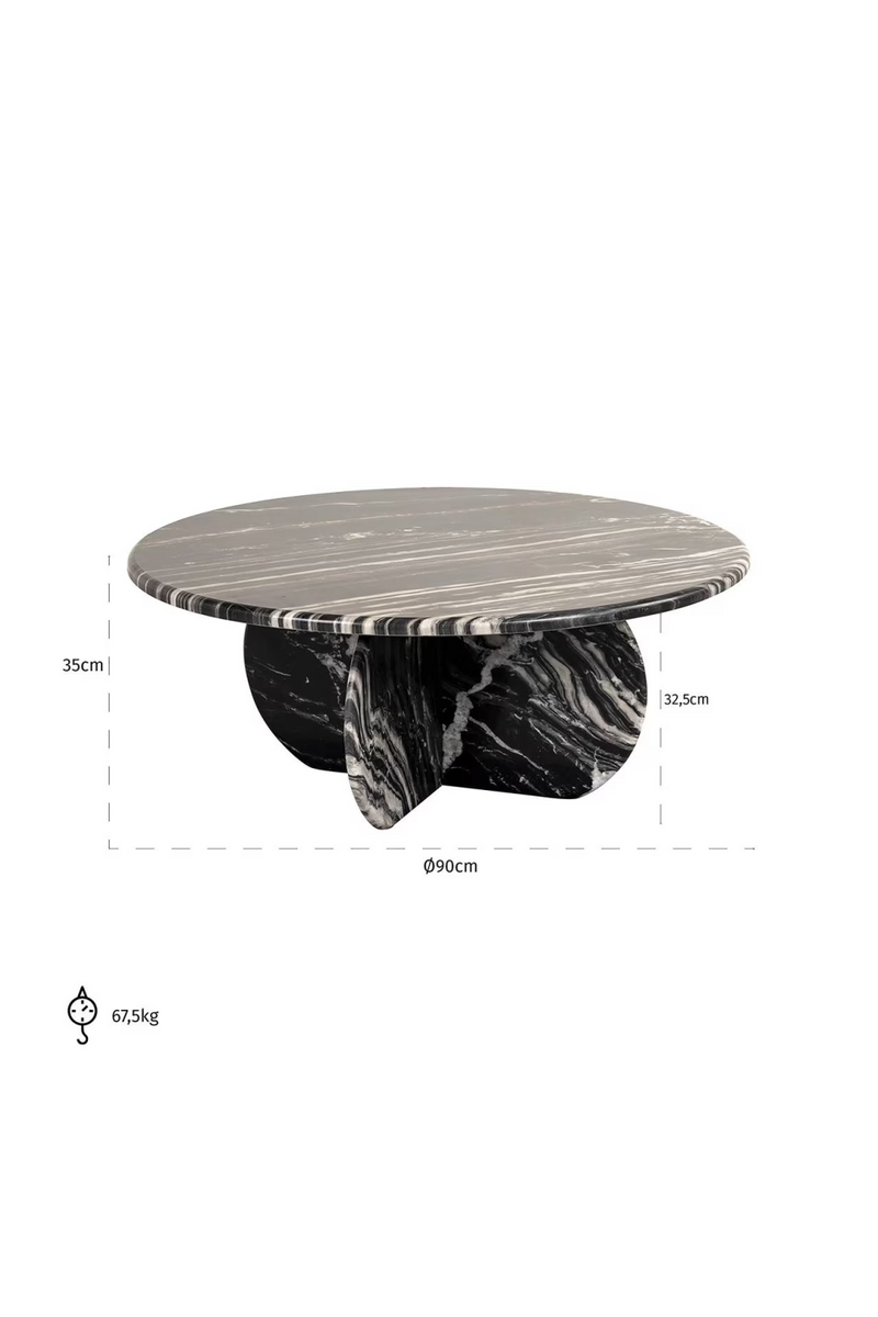 Sleek Black Marble Coffee Table | OROA Bancroft | Woodfurniture.com