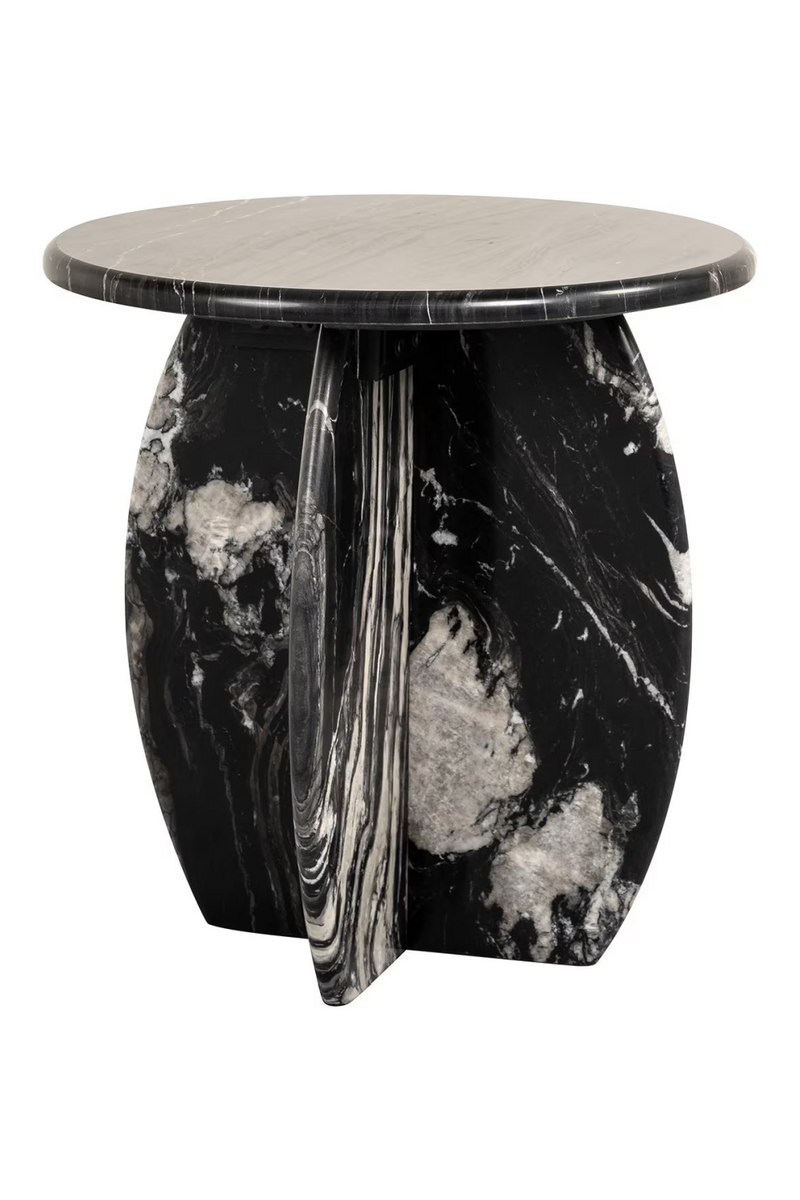 Black Marble Round End Table | OROA Bancroft | Woodfurniture.com