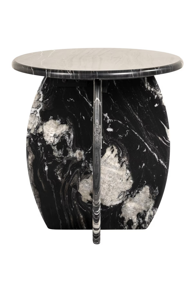 Black Marble Round End Table | OROA Bancroft | Woodfurniture.com