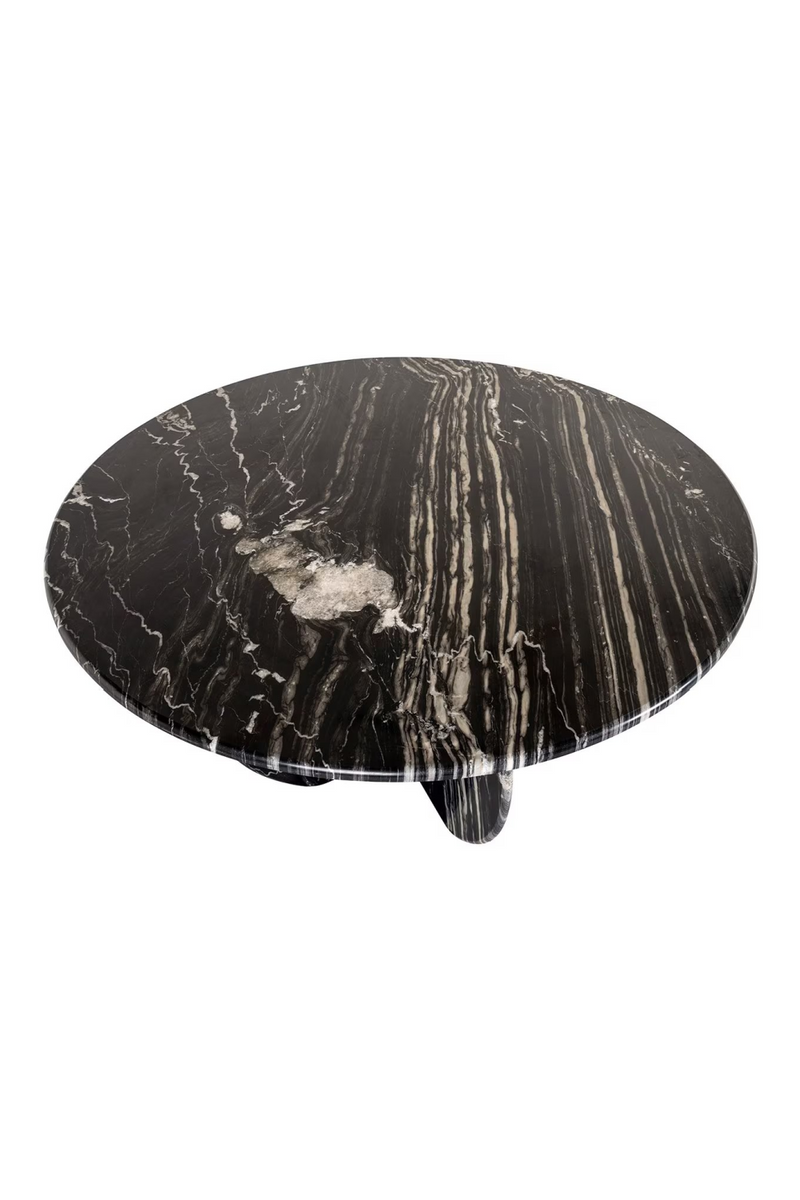 Black Marble Round Dining Table | OROA Bancroft | Woodfurniture.com