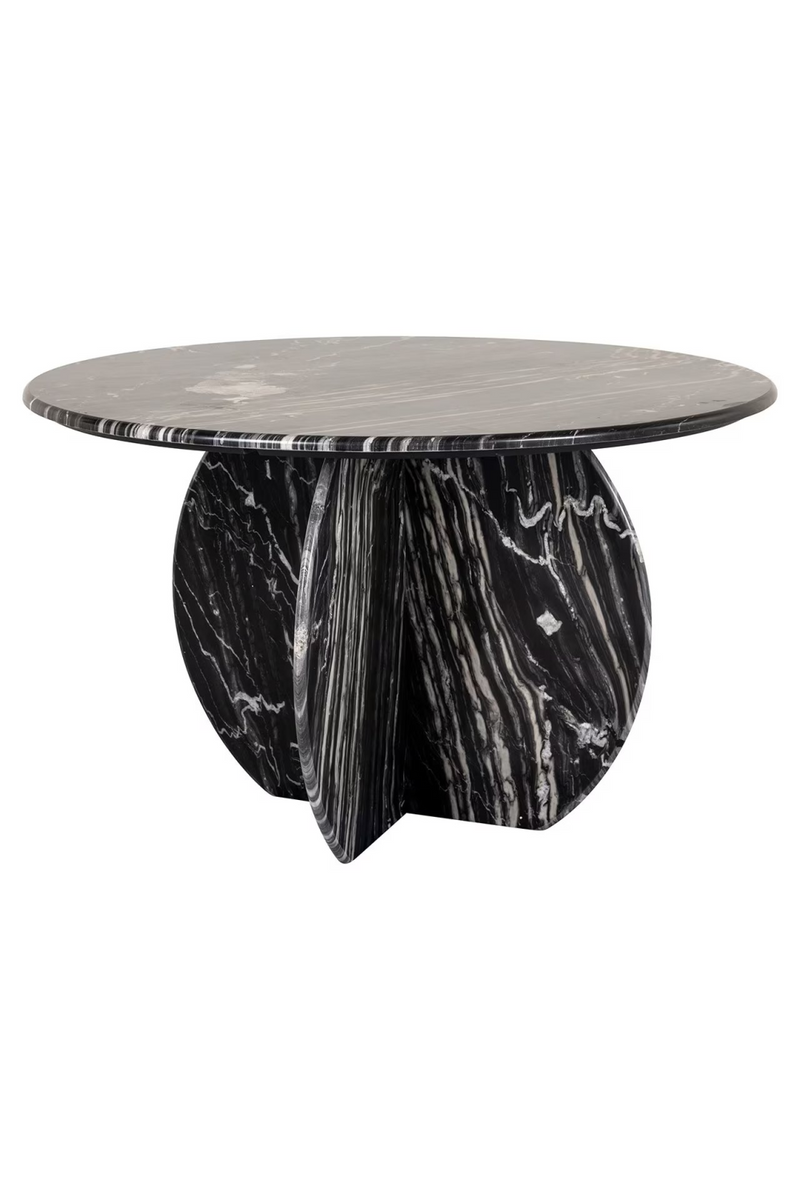 Black Marble Round Dining Table | OROA Bancroft | Woodfurniture.com