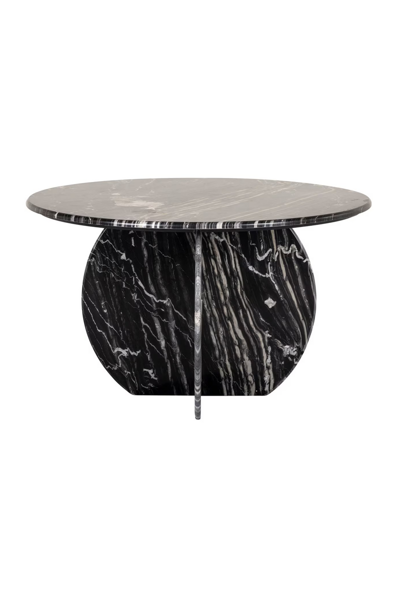 Black Marble Round Dining Table | OROA Bancroft | Woodfurniture.com