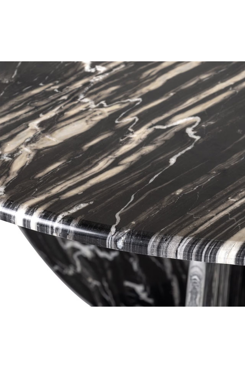 Black Marble Round Dining Table | OROA Bancroft | Woodfurniture.com