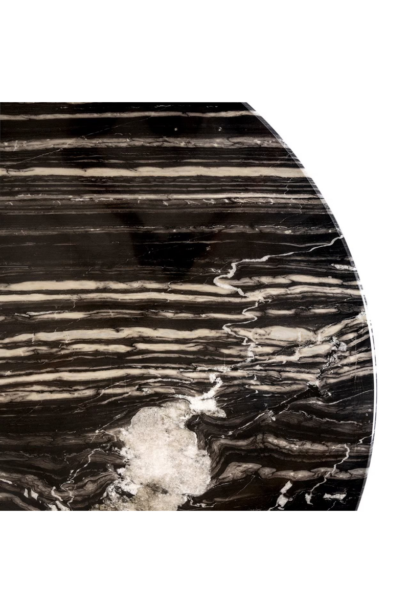 Black Marble Round Dining Table | OROA Bancroft | Woodfurniture.com