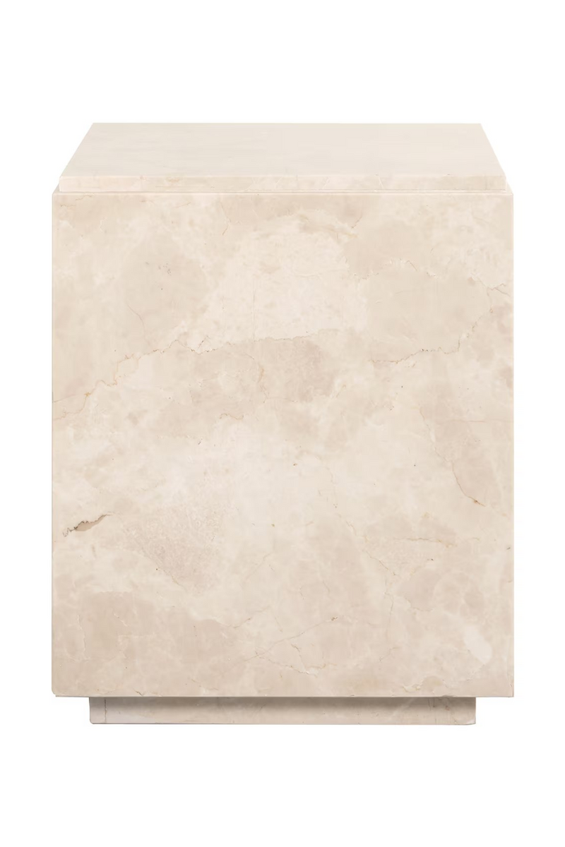 Beige Marble Square End Table | OROA Dyna | Woodfurniture.com