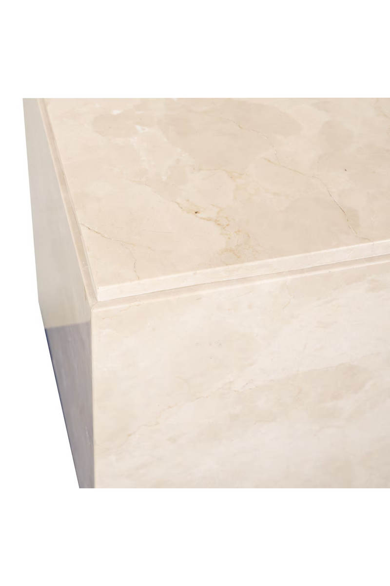 Beige Marble Square End Table | OROA Dyna | Woodfurniture.com