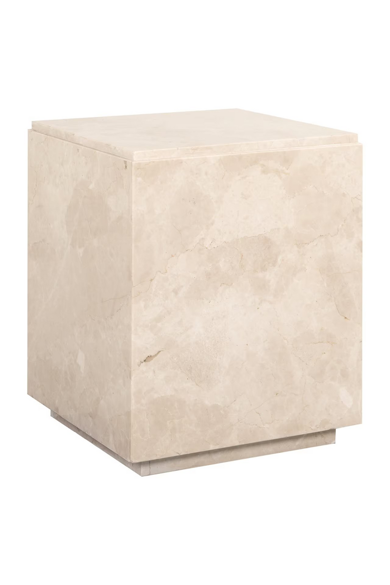 Beige Marble Square End Table | OROA Dyna | Woodfurniture.com