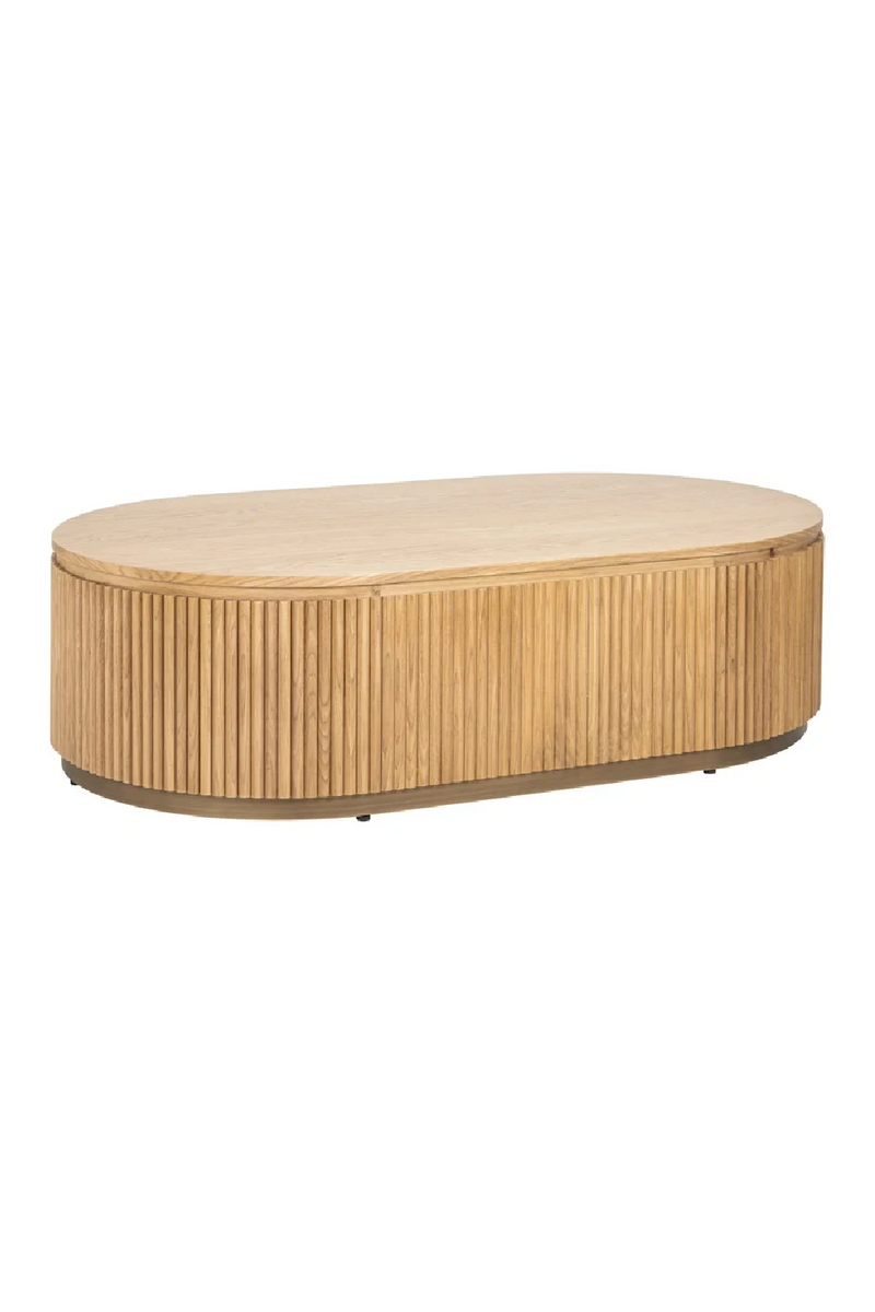 Natural Oak Oval Coffee Table | OROA Belfort | Woodfurniture.com