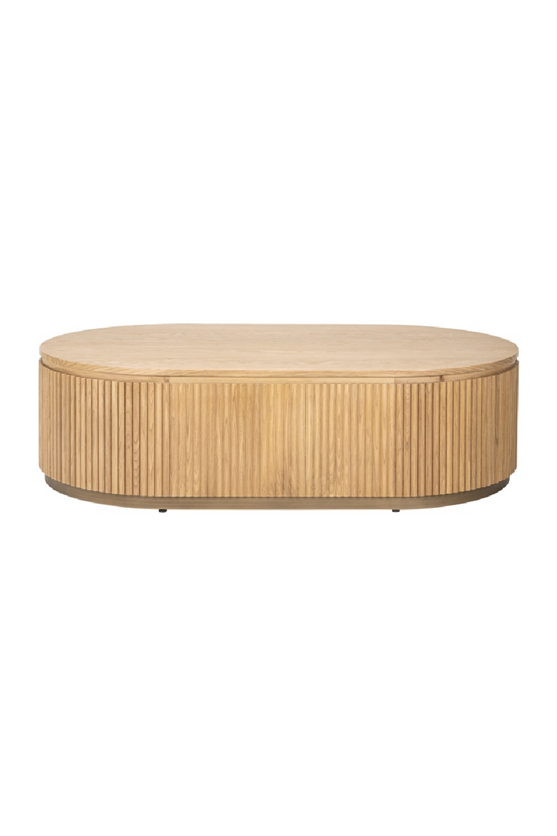 Natural Oak Oval Coffee Table | OROA Belfort | Woodfurniture.com