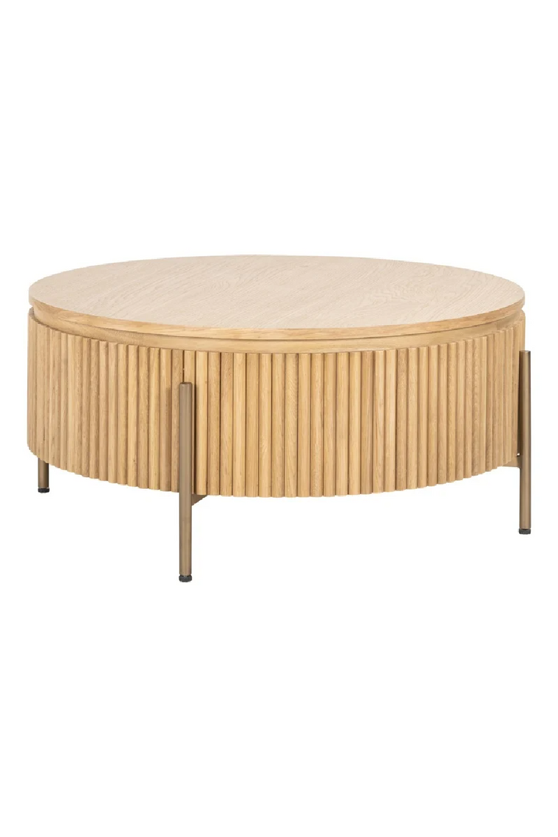 Natural Oak Round Coffee Table | OROA Belfort | Woodfurniture.com