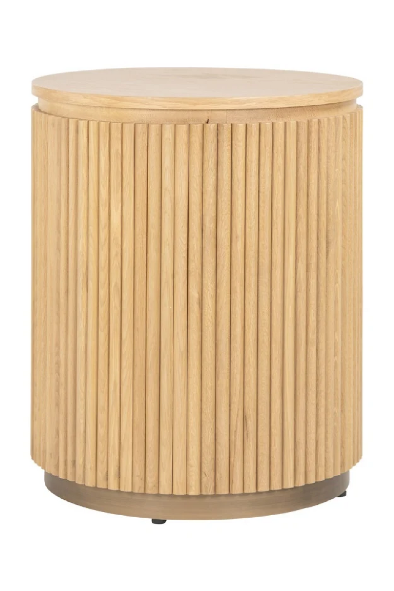 Natural Oak Cylindrical Side Table | OROA Belfort | Woodfurniture.com