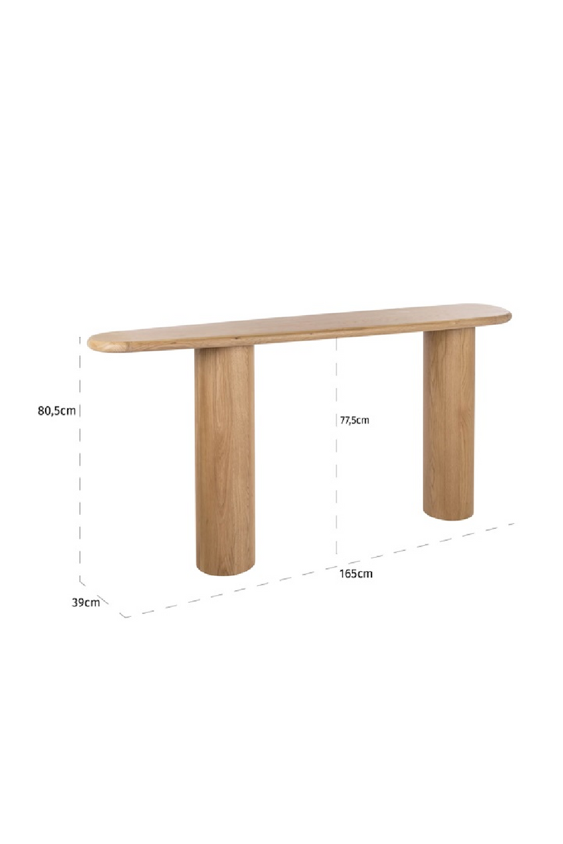 Natural Oak Console Table | OROA Oakley | Woodfurniture.com