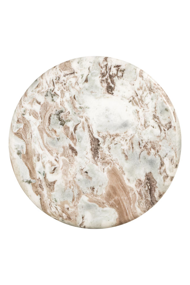 Beige Marble Round End Table | OROA Coronel | Woodfurniture.com