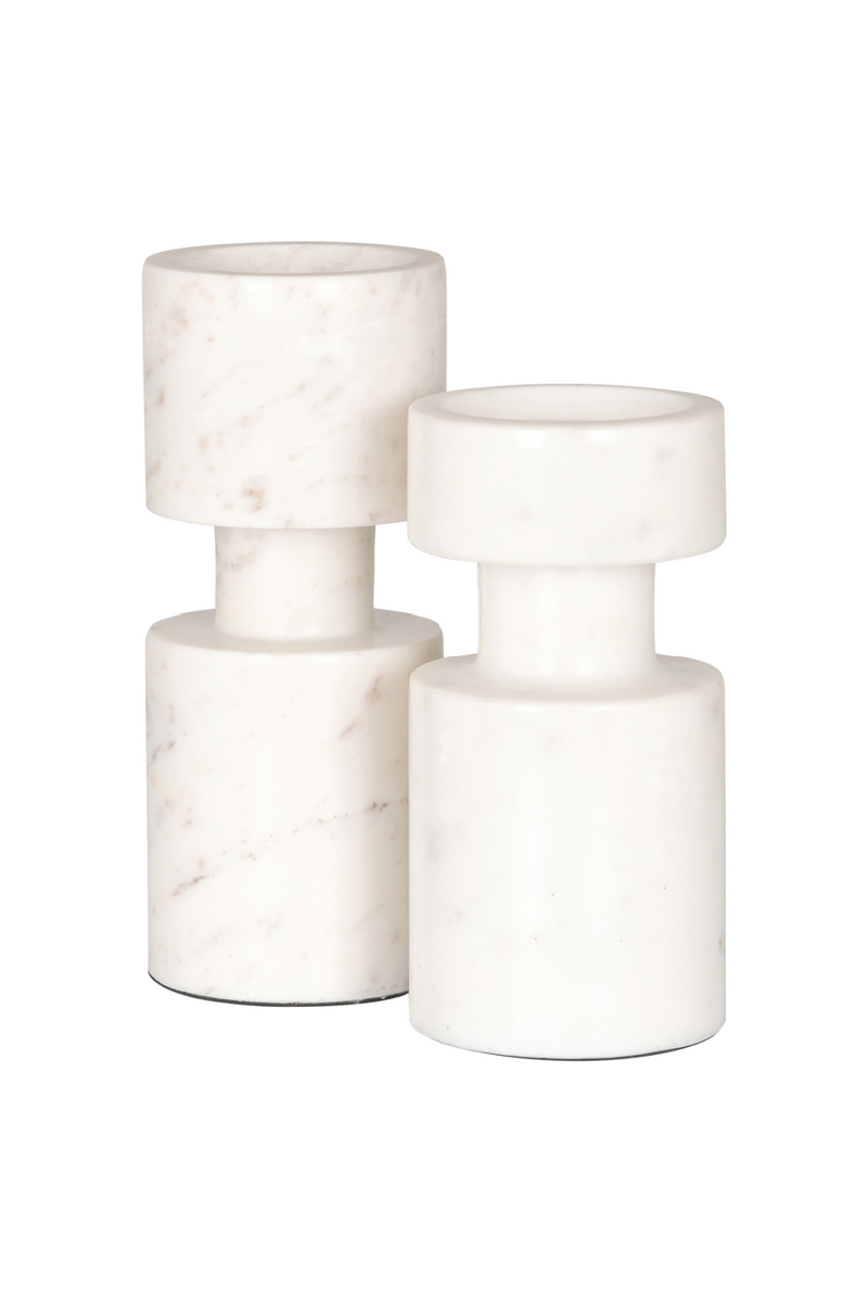 White Marble Candle Holder | OROA Melle | Woodfurniture.com